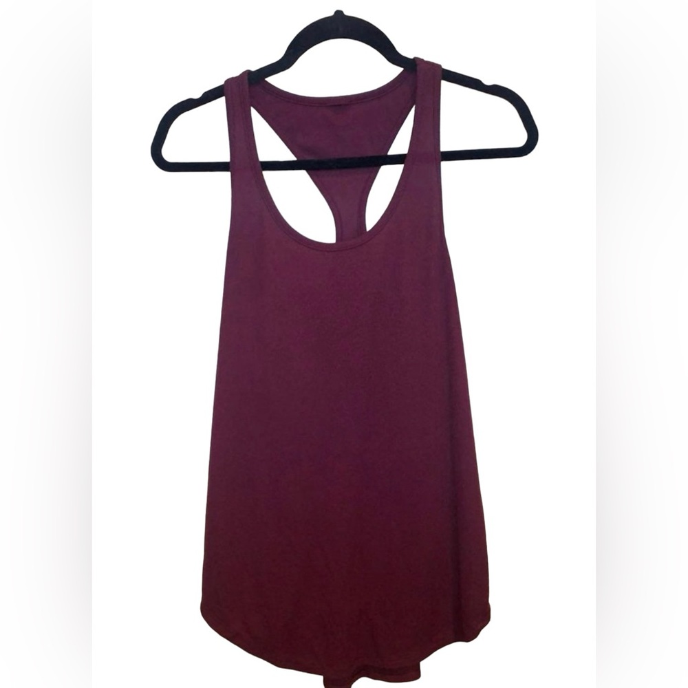 PINK by VS Ribbed Racerback Tank Top Deep Wine; Longer length